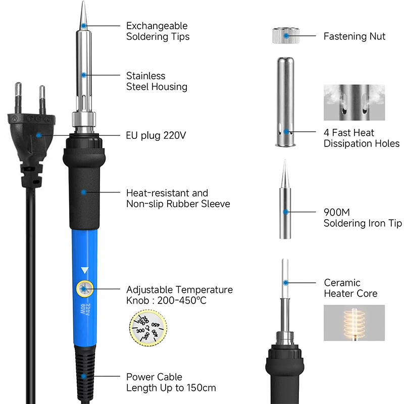 Adjustable Temp 220V 60W Elect - Diy Electronics Repair Kit ulasan dan harga