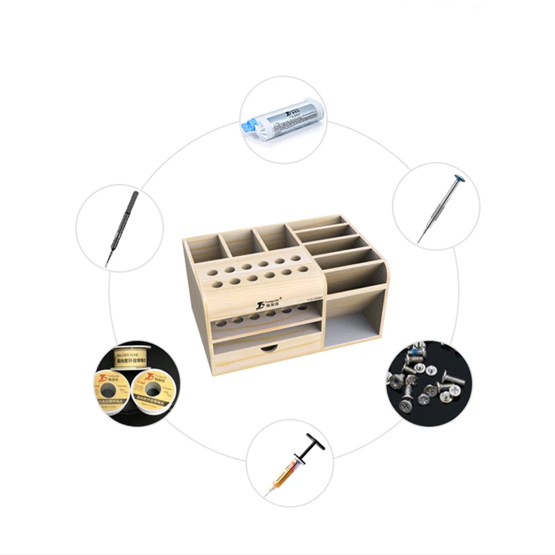 Toolguide Wooden Storage Box S - Diy Electronics Repair Kit ulasan dan harga
