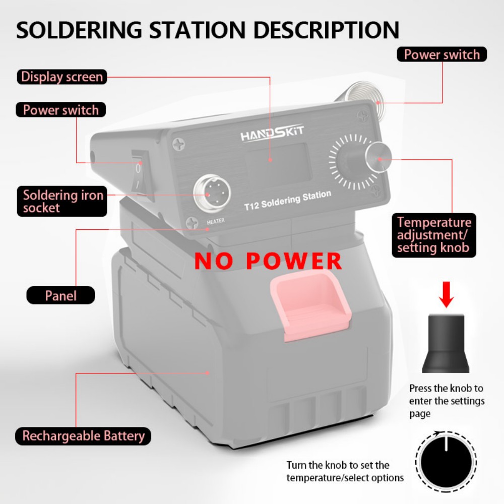 T12 Cordless Portable Solderin - Diy Soldering Station No Electronics ulasan dan harga
