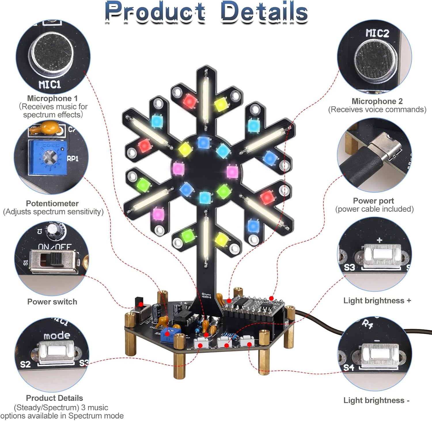 Voice Control Spectrum Light S - Diy Electronics Learning Kit ulasan dan harga
