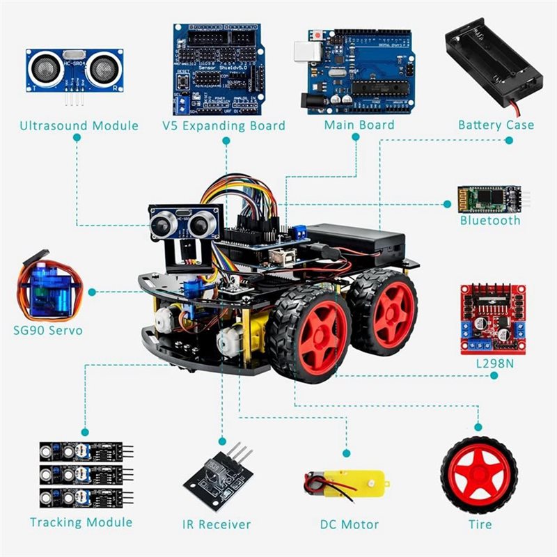 WOWFU-4WD Smart Robot Car Kit  - Arduino Uno Starter Kit ulasan dan harga