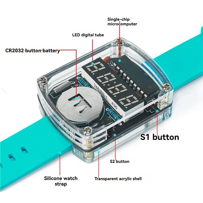 2X DIY Watch LED Watch Electro - Diy Electronics Learning Kit ulasan dan harga
